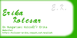 erika kolcsar business card